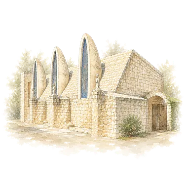 Ilustración en acuarela de Iglesia de Santa Bárbara