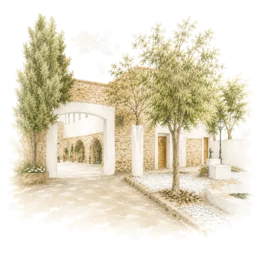 Ilustración en acuarela de El Pueblo by Bonho